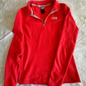 The North Face orange sweat shirt, size XS